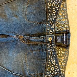 Bebe jeans with leather lace up